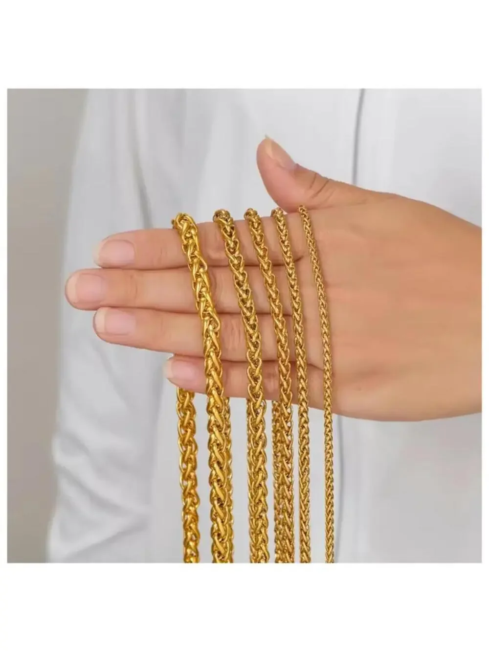 Spiga / Wheat chain - Necklace - 18K gold plated - 8mm / 24